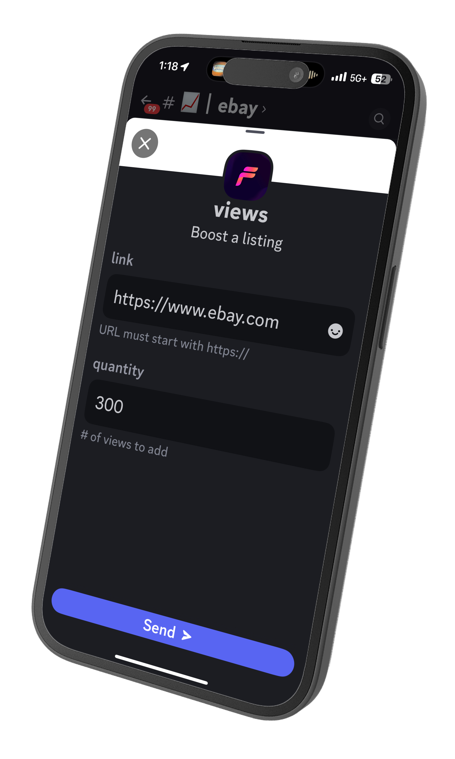 FlipForce app on an iPhone