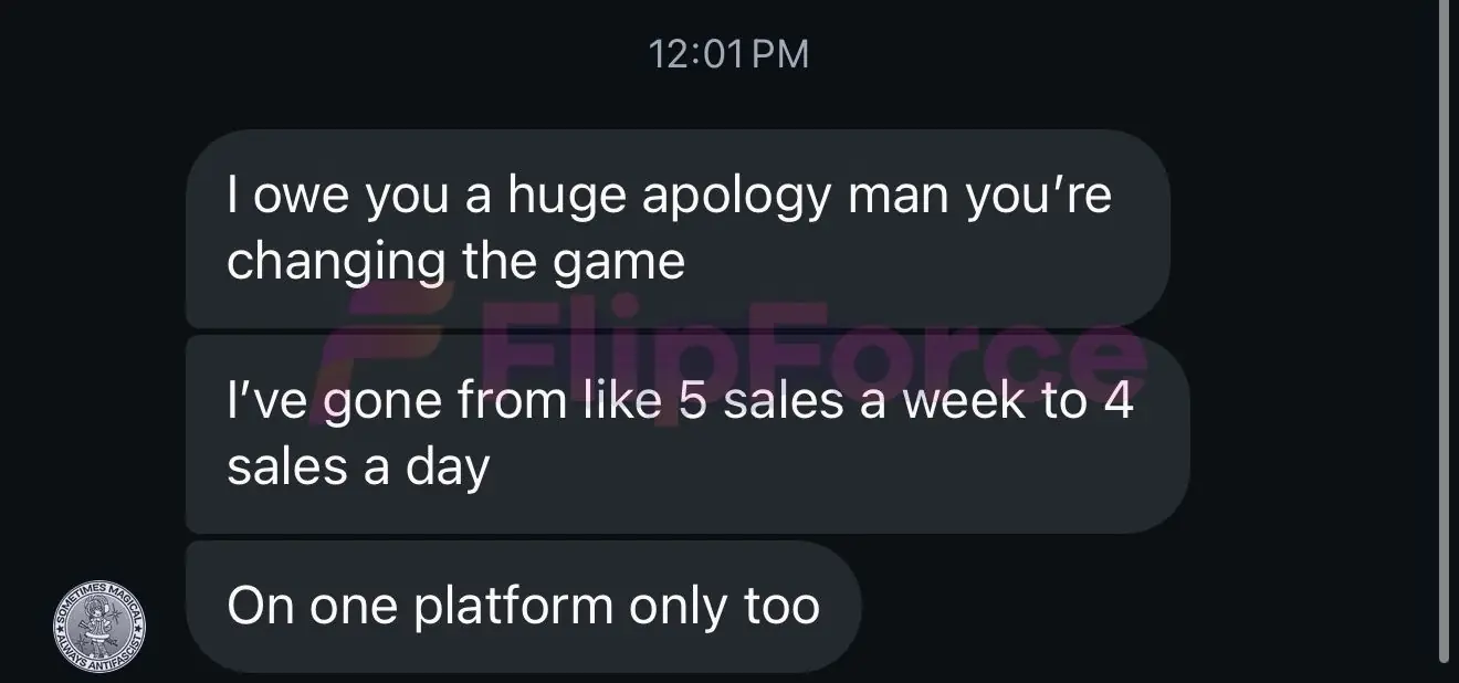 FlipForce seller testimonial